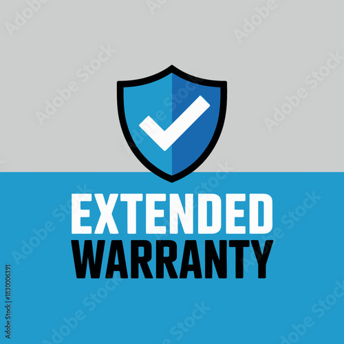 An extended warranty service icon with a shield and a checkmark.