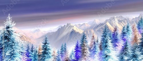 Breathtaking snowy mountains celebrate New Year