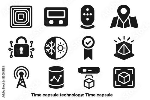 Tech vector encryption environmental smart icon rfid control modern transmitter logger lock