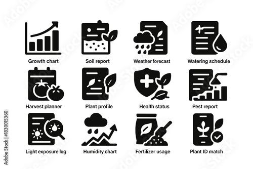 Usage light ai humidity plant watering soil profile exposure vector icon gardener