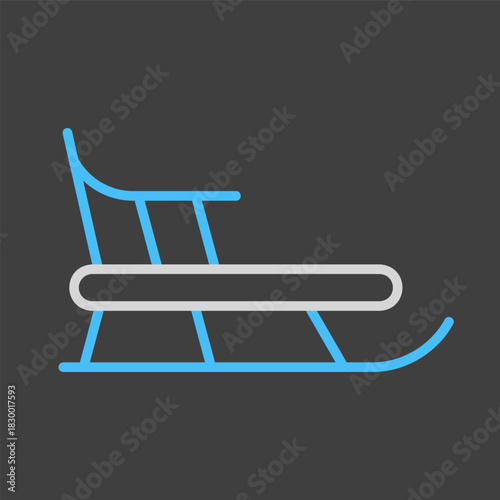 Winter sled vector icon. Winter sign