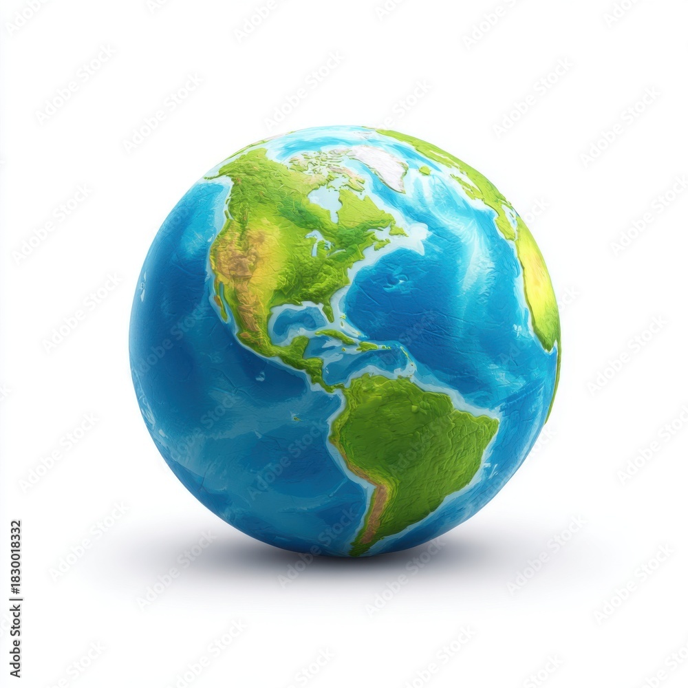 Fototapeta premium Detailed planet earth model floating in space