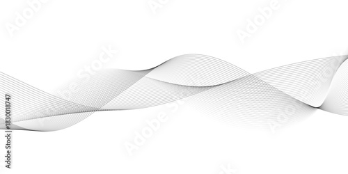 Abstract wavy curved lines background. Abstract wave line vector illustration.	