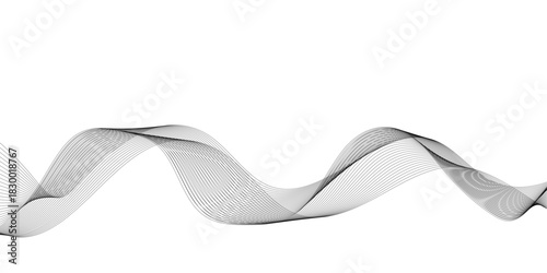 Abstract wavy curved lines background. Abstract wave line vector illustration.	
