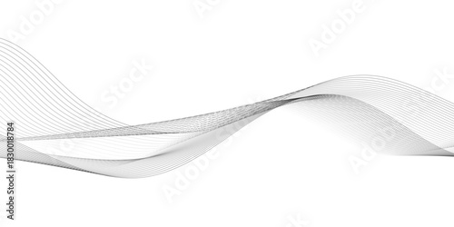 Abstract wavy curved lines background. Abstract wave line vector illustration.	