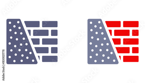 Plaster icon on a brick wall. Flat illustration.