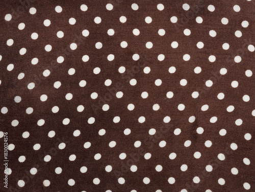 Chocolate Brown Polka Dot Cotton Fabric Detail