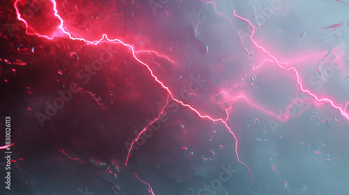 Abstract red space background with light rays and cloudy nebula texture