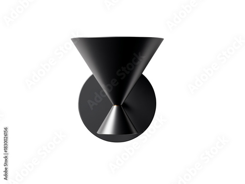 PNG of Elegant black modern wall sconce featuring a conical design, perfect for contemporary interior decor.