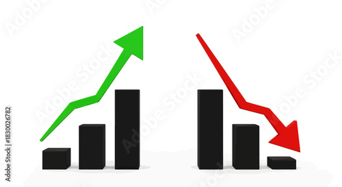 Growth and Decline - Upward and Downward Trends Visualized.