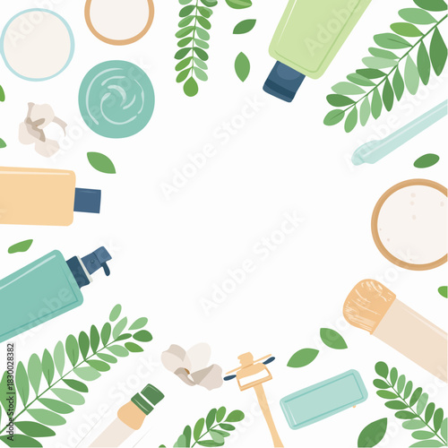 Seamless cosmetic brush tool pattern vector illustration background set