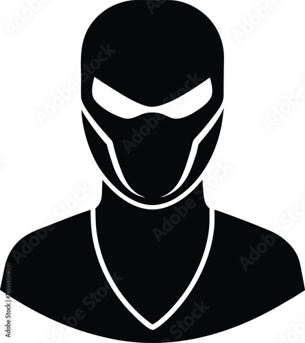 Face mask required silhouette vector art illustration