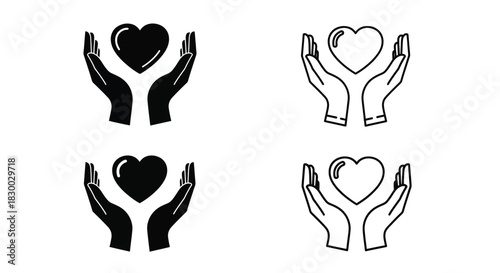 Hands cradling hearts a symbol of care love and protection