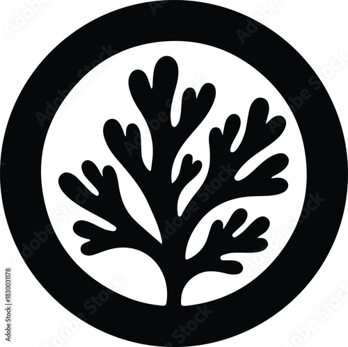 Illustration sea moss or seaweed plant icon silhouette vector