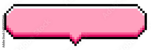 Pixelated rounded pink speech bubble