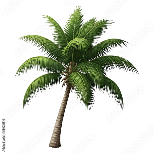 Palm tree isolated on black background