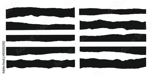 Torn paper edges collection; jagged ripped border designs