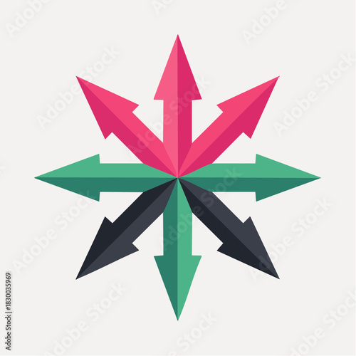 Directional Arrows Starburst Concept