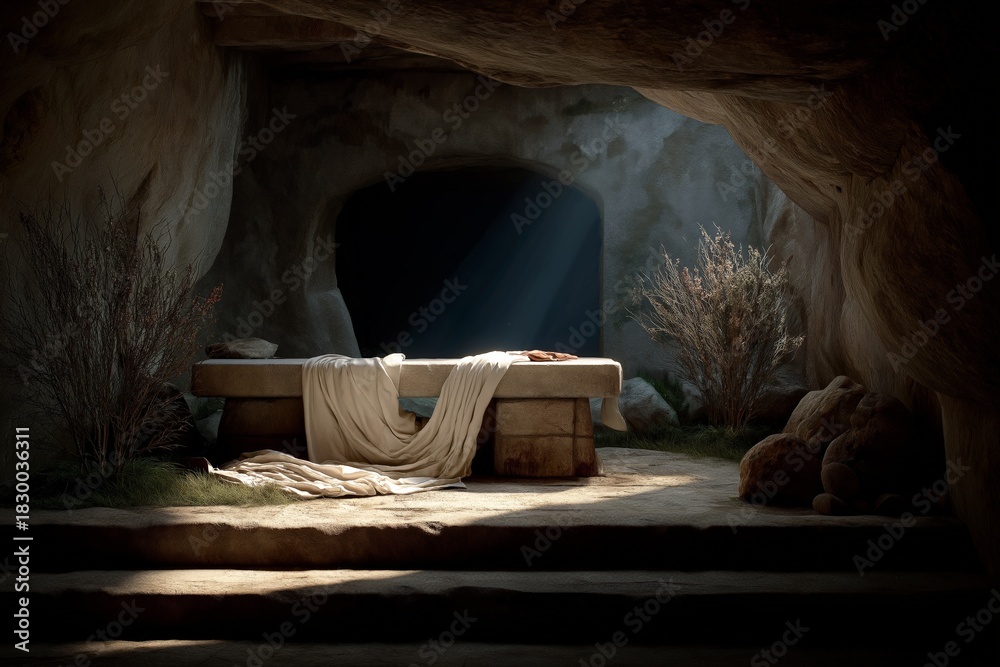 Obraz premium Jesus' Resurrection, Empty Tomb, Miracle