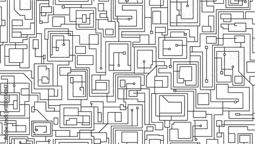 Abstract Circuit Board Design with Interconnected Elements.
