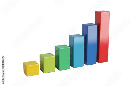 A vibrant 3D bar chart showcasing an upward trend, representing growth, success, data visualization, and positive financial statistics. background removed Free Download A vibrant 3D bar chart showcasing an upward trend, representing growth, success, data visualization, and positive financial statistics. background removed - GFXLoad
