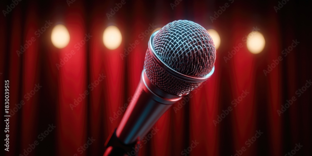 Obraz premium Microphone on stage