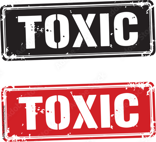 Toxic stamp. Vector design seal.