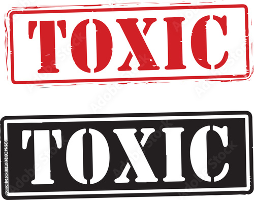 Toxic stamp. Vector design seal.