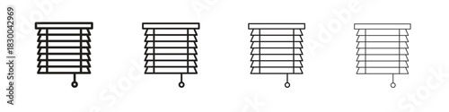 Blinds icon with Editable Strokes in thin to bold line styles