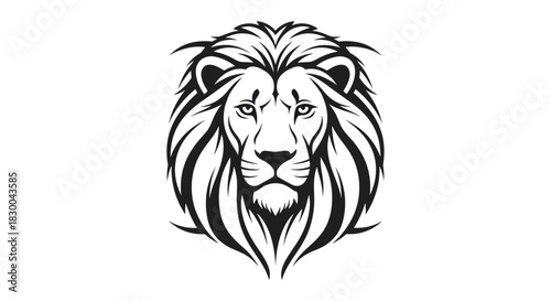 Majestic Lion Head Vector Illustration with Intricate Details.