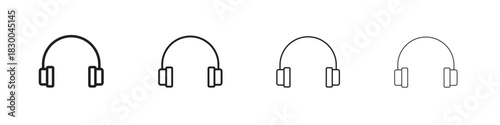 Ear muffs icon with Editable Strokes in thin to bold line styles