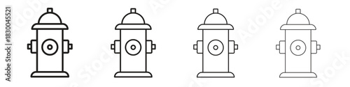 Fire hydrant icon with Editable Strokes in thin to bold line styles