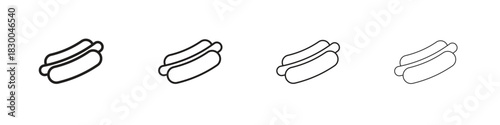 Hotdog icon with Editable Strokes in thin to bold line styles