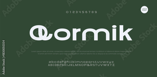 Future font alphabet. Minimal lowercase letters. Smart space typographic design for technology 