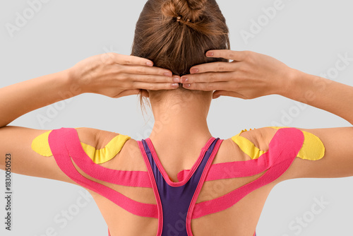 Young woman with physio tap...