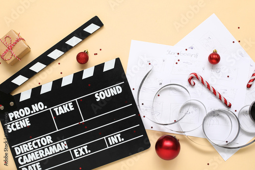 Composition with movie clap...