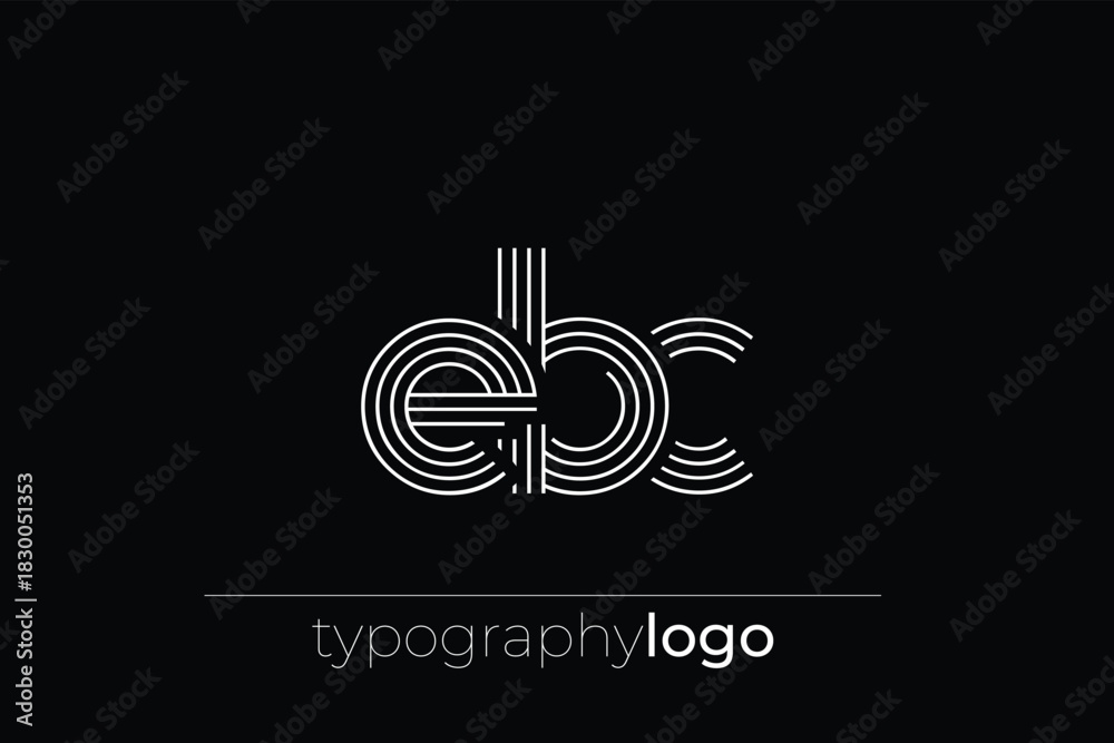 Fototapeta premium EBC modern geometric typography logo