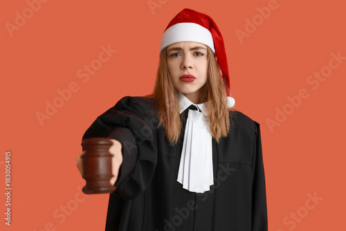 Young female judge in Santa...