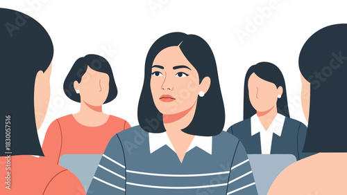 Diverse group of businesswomen engaged in conversation