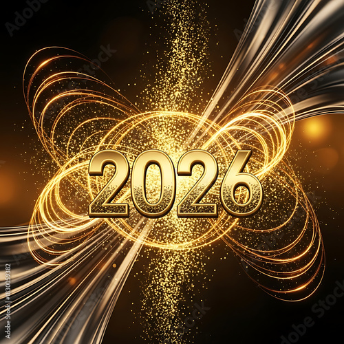 Golden 2026 new year celebration abstract background