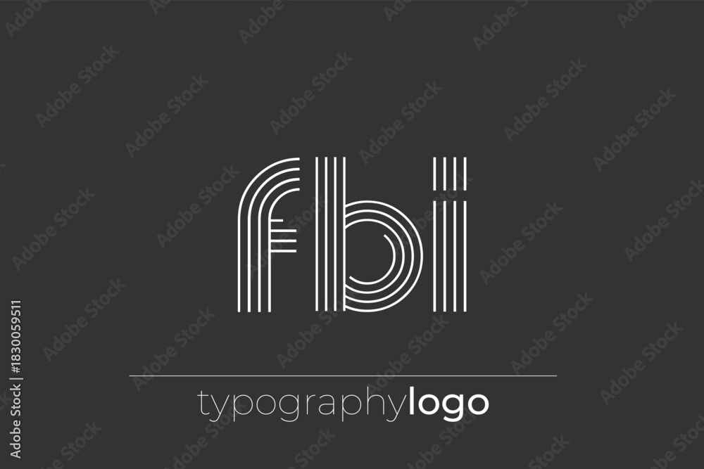 Fototapeta premium FBI modern geometric typography logo