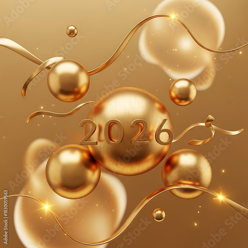 Golden 2026 new year celebration abstract background