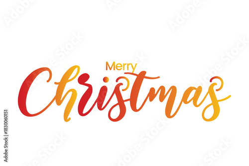 Elegant merry christmas script with warm glowing colors