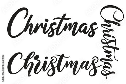 Elegant handwritten christmas text in a corner layout