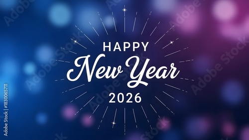 Wallpaper Mural Happy new year 2026 greeting with bokeh and burst effect Torontodigital.ca