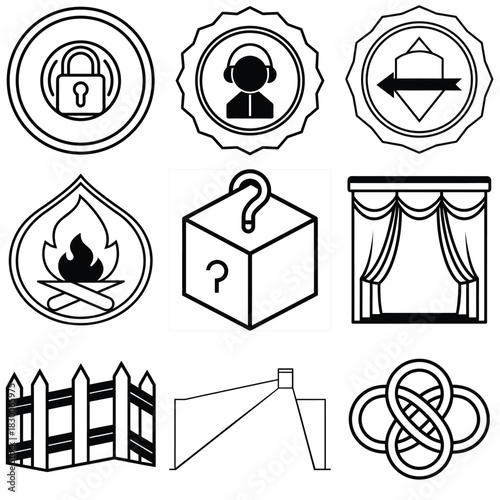 Stylized circular lock icon with a thumb for security and access