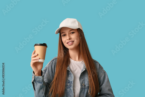 Beautiful young woman in st...