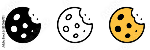 Cookies vector icons for web page. Different cookies icon set.