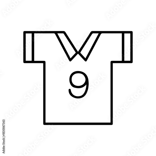 Outline Jersey Number 9