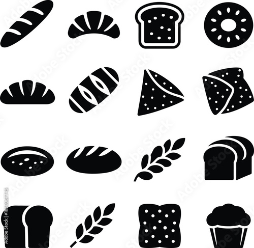 Bread Loaf and Bakery Product Icons